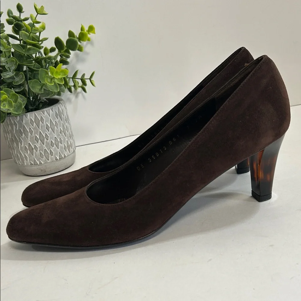 Salvatore Ferragamo Shoes Brown Espresso Suede Calf Sabrina Pump - Picture 4 of 16